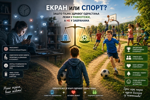 Екран или спорт? Зашто тајна здравог одрастања лежи у равнотежи, а не у забранама